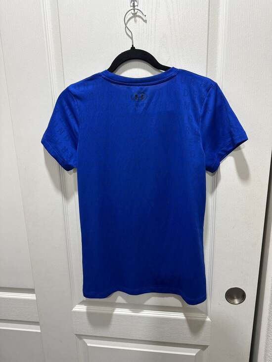 Under Armour Tops - Under Armour Women's Royal Blue Jacquard Logo Tech Short Sleeve T-Shirt Size SM
